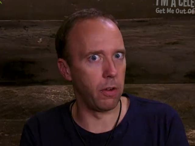 <p>Matt Hancock on ‘I’m a Celeb'</p>