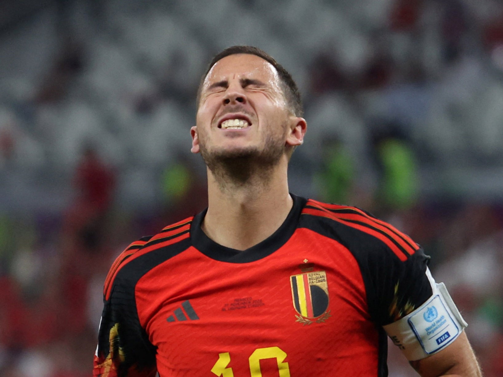 Eden Hazard was replaced on the hour mark of Belgium’s group tie with Morocco