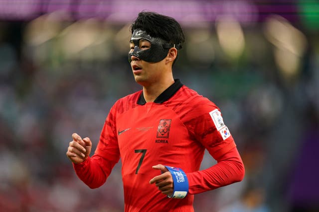 South Korea’s Son Heung-min is recovering from a fractured eye socket (Mike Egerton/PA)