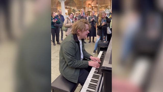 <p>Lewis Capaldi surprises commuters with impromptu performance of new single</p>