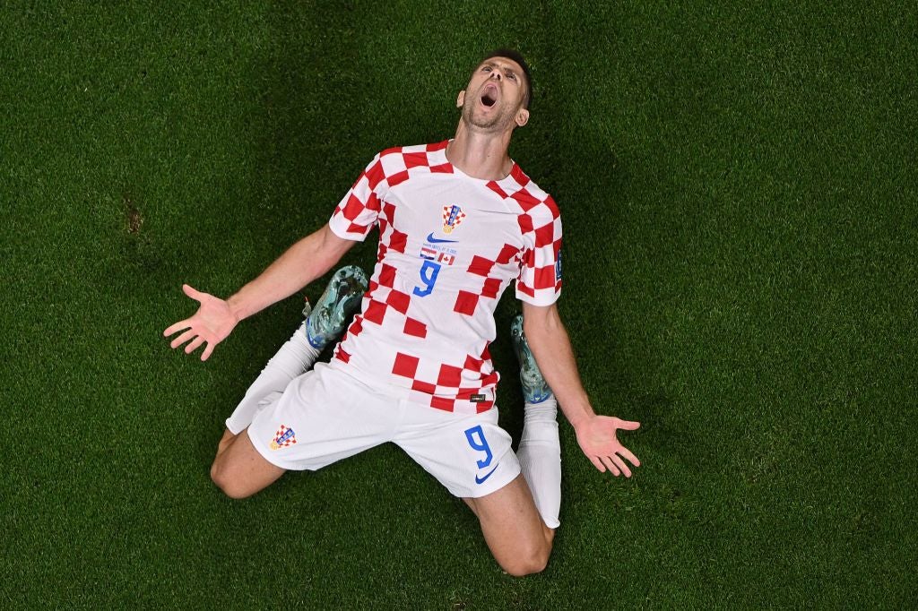 Andrej Kramaric celebrates scoring Croatia’s equaliser