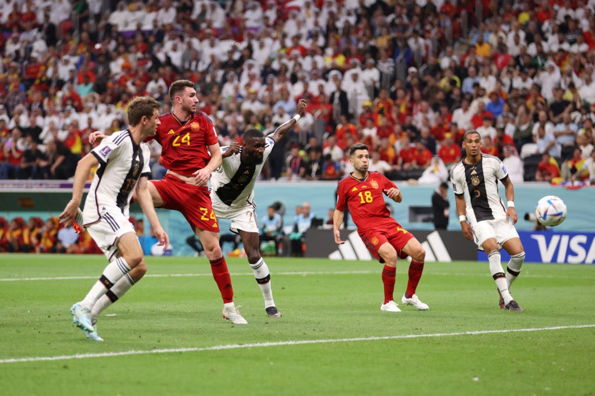 Spain vs Germany LIVE: World Cup 2022 latest score and goal updates as Rudiger header disallowed by VAR