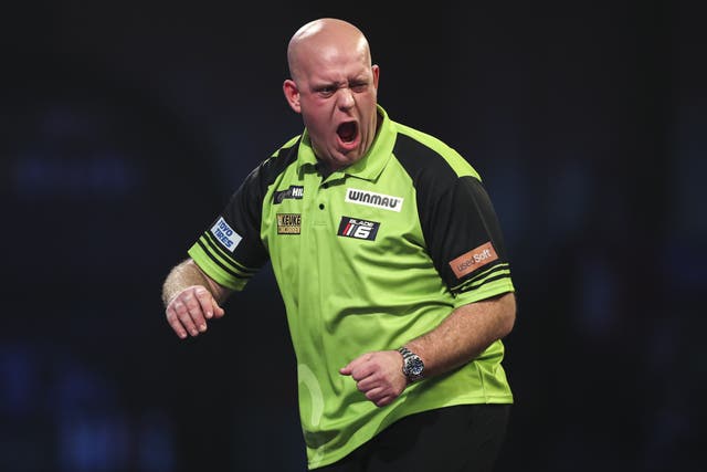 Michael van Gerwen claimed a seventh Cazoo Players Championship title with victory over Rob Cross (Kieran Cleeves/PA)