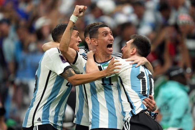 Argentina sealed a 2-0 victory over Mexico thanks to goals from Messi and Fernandez (Martin Rickett/PA)