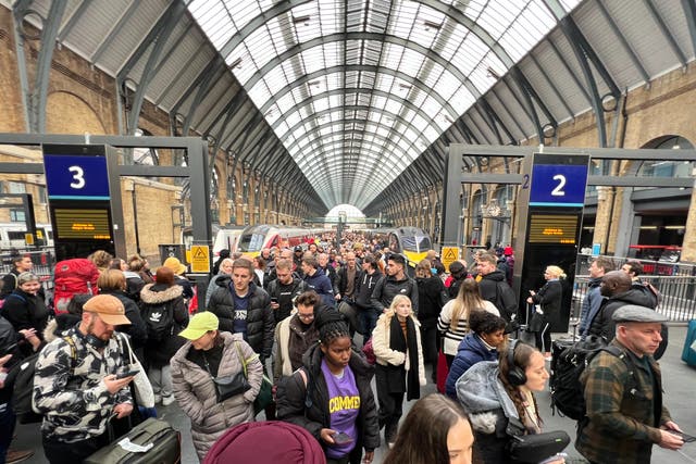 <p>Action stations: London King’s Cross station on the day of the last national rail strike, Saturday 26 November</p>
