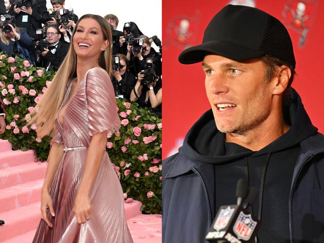 <p>Gisele Bundchen and Tom Brady</p>