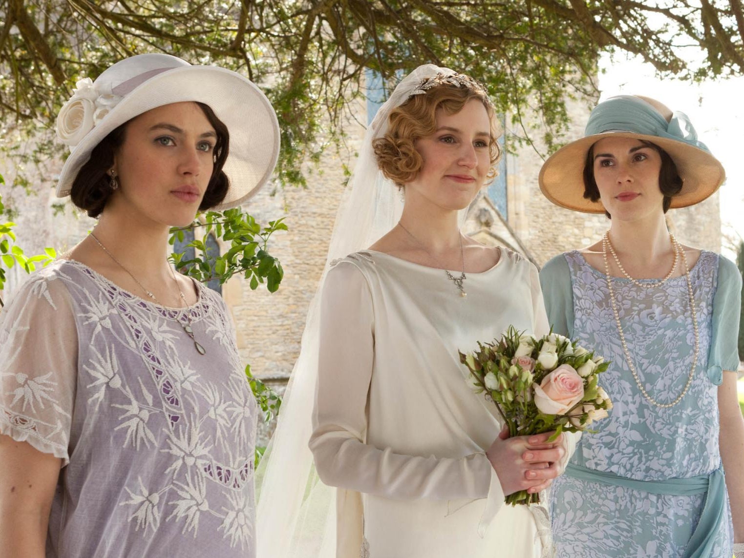 Jessica Brown Findlay, Laura Carmichael and Michelle Dockery in ‘Downton Abbey’