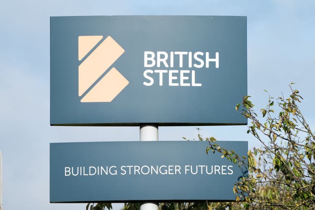 A British Steel sign at British Steel Ltd steelworks in Scunthorpe (Danny Lawson/PA)