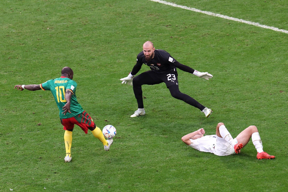 Cameroon’s Vincent Aboubakar in shock after audacious scoop goal against Serbia is given