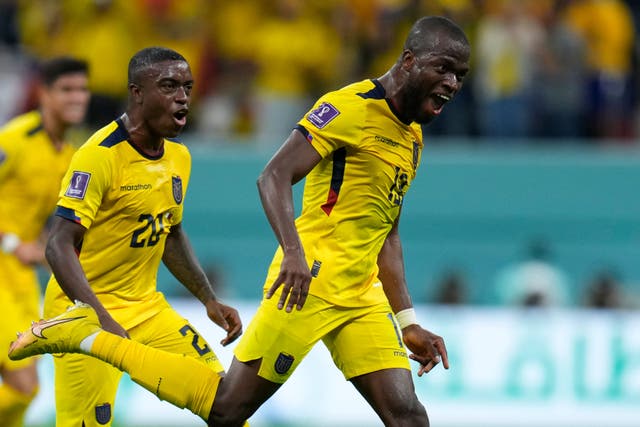 Ecuador talisman Enner Valencia, right, is battling to be fit for his side’s final group game (Manu Fernandez/AP/Press Association Images)
