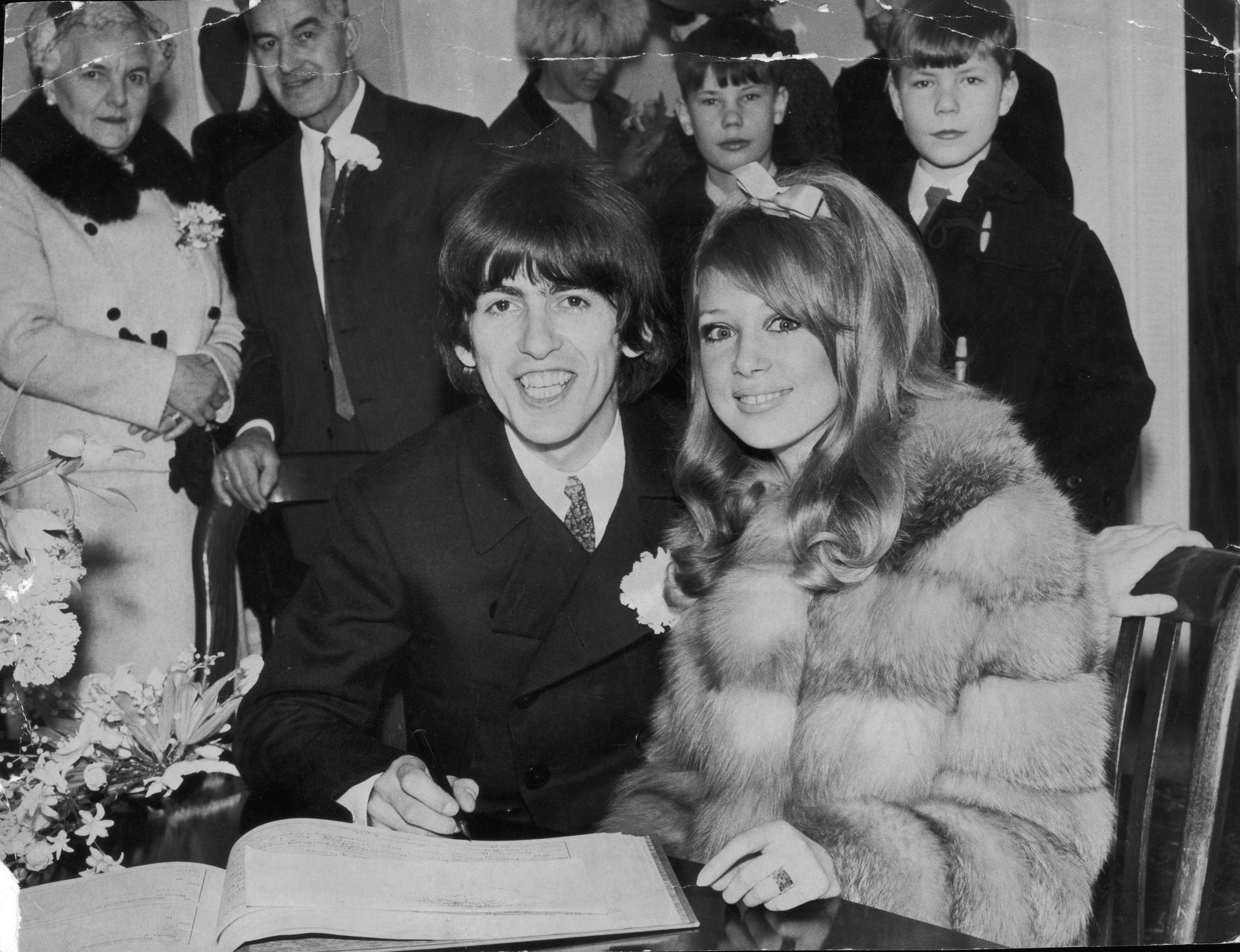 Harrison married the Sixties model Patti Boyd in February 1966