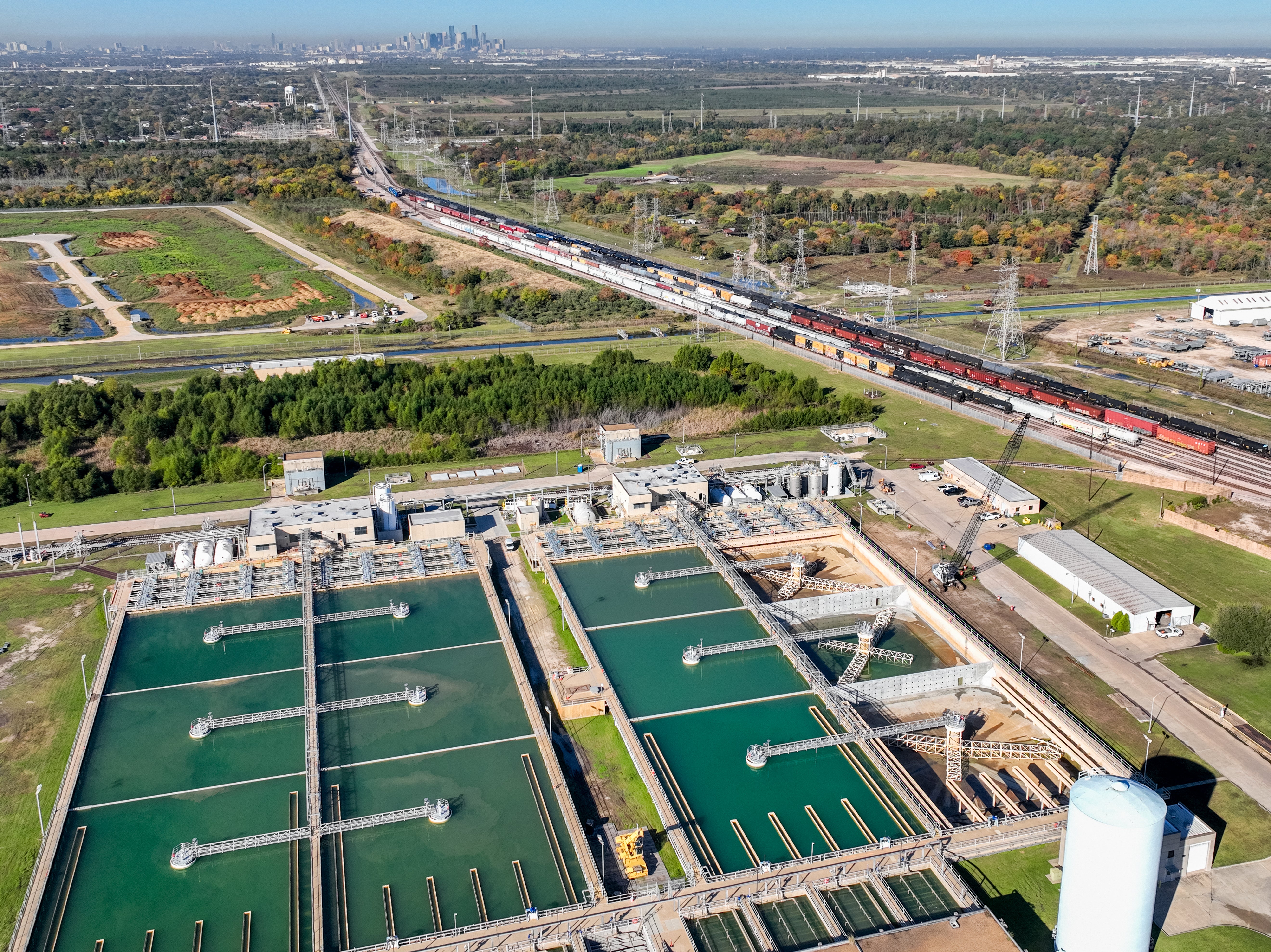 <p>The East Water Purification Plant is seen on November 28, 2022 in Galena Park, outside Houston, Texas. A boil water notice has been issued for the city of Houston as the Texas Commission on Environmental Quality has reported a drop in water pressure from the plant after it experienced a power outage on Sunday morning</p>