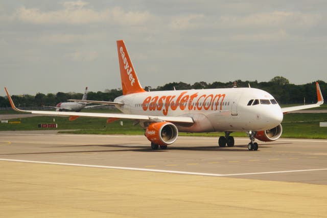 <p>Sunny outlook: easyJet Airbus at London Gatwick airport, the airline’s main hub</p>