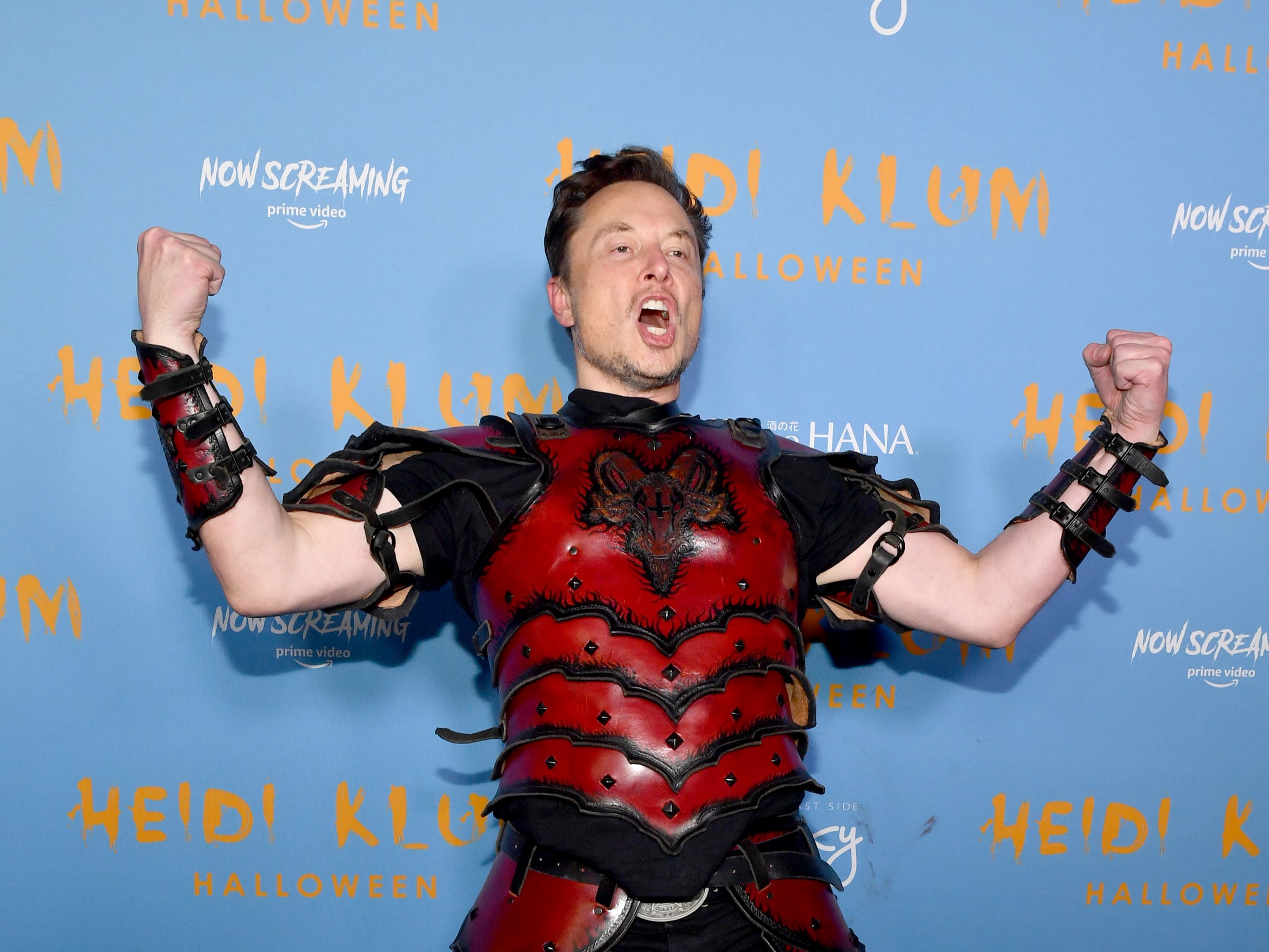 Elon Musk attends Heidi Klum’s 21st Annual Halloween Party presented by Now Screaming x Prime Video and Baileys Irish Cream Liqueur at Sake No Hana at Moxy Lower East Side on 31 October 2022 in New York City