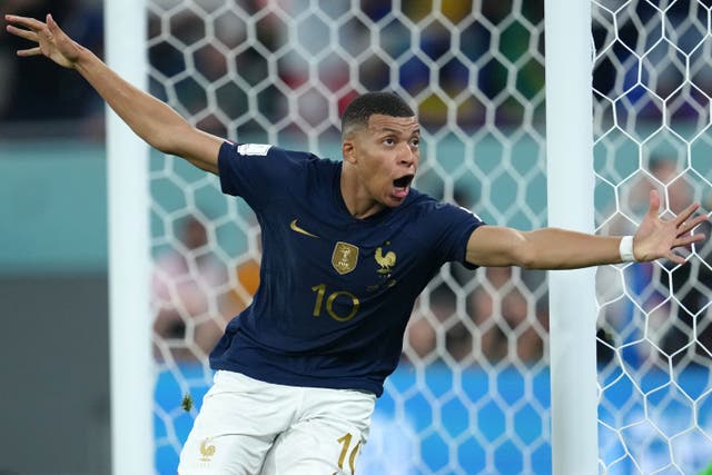 Kylian Mbappe’s Golden Boot hopes could be dented if he is rested for France’s match against Tunisia (Nick Potts/PA)