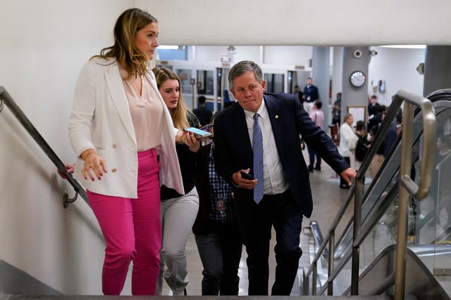 <p>Sen Steve Daines of Montana arriving at the US Capitol </p>