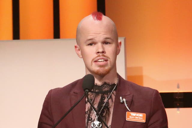 <p>File Sam Brinton speaks onstage during The Trevor Project's 2017 TrevorLIVE LA Gala at The Beverly Hilton Hotel in 2017 in Beverly Hills, California</p>