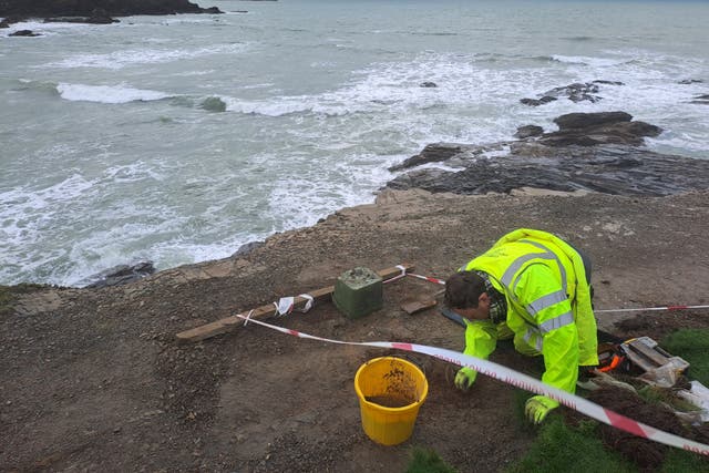 The discovery at Trevone and overlooking Newtrain Bay, near Padstow, was made by a member of the public following erosion (PA)