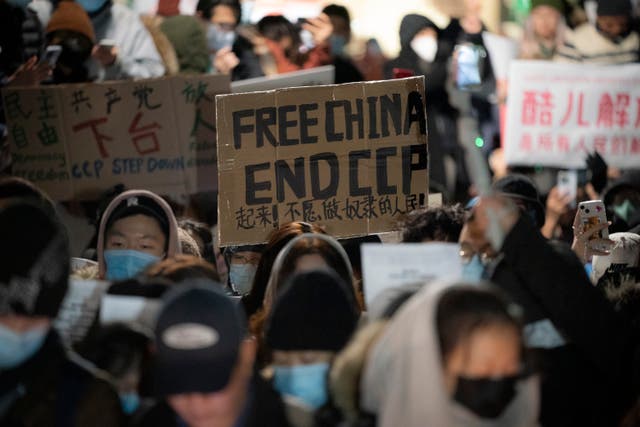 CHINA-PROTESTAS-EEUU