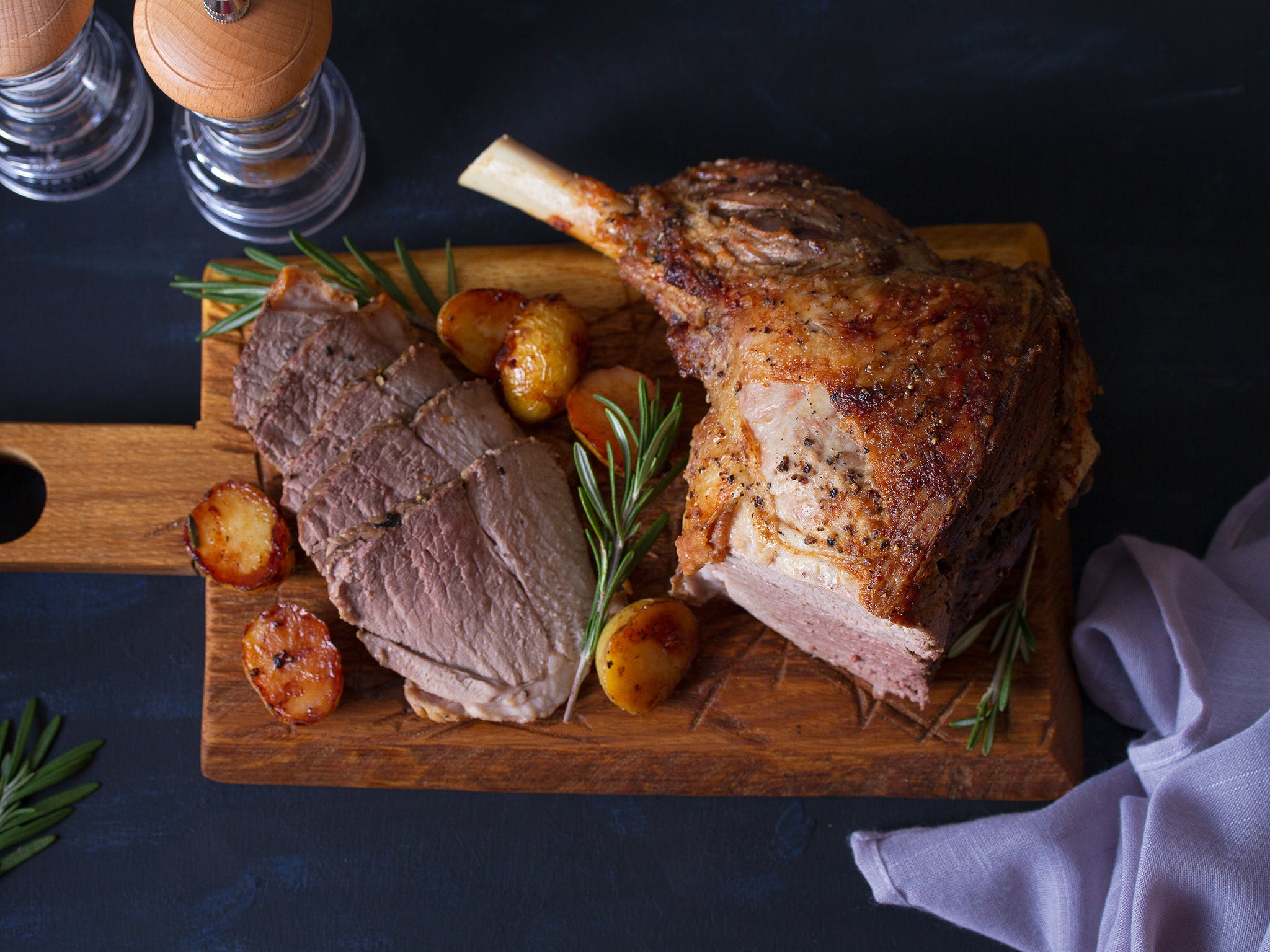 Roast lamb with potatoes is a traditional Christmas Day meal in Greece
