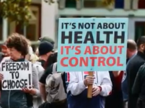 Anti-vaxxers seen gathering outside of the court in Auckland, New Zealand as the country’s health agency seeks guardianship of a baby in need of heart surgery after the parents refused to allow blood from vaccinated people to be used