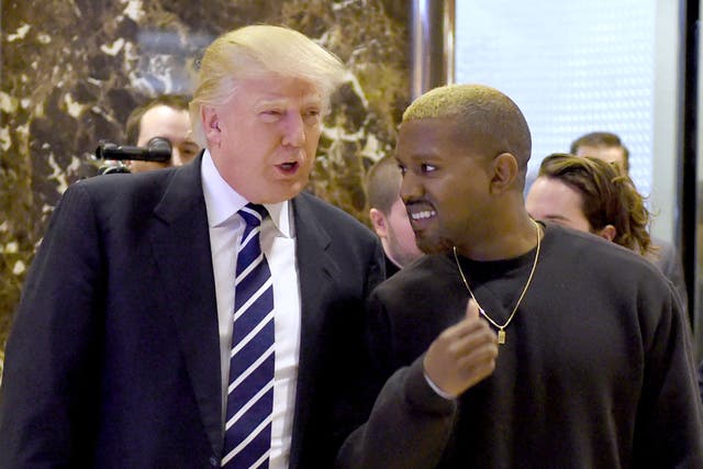 <p>Donald Trump and Kanye West in November 2016 </p>