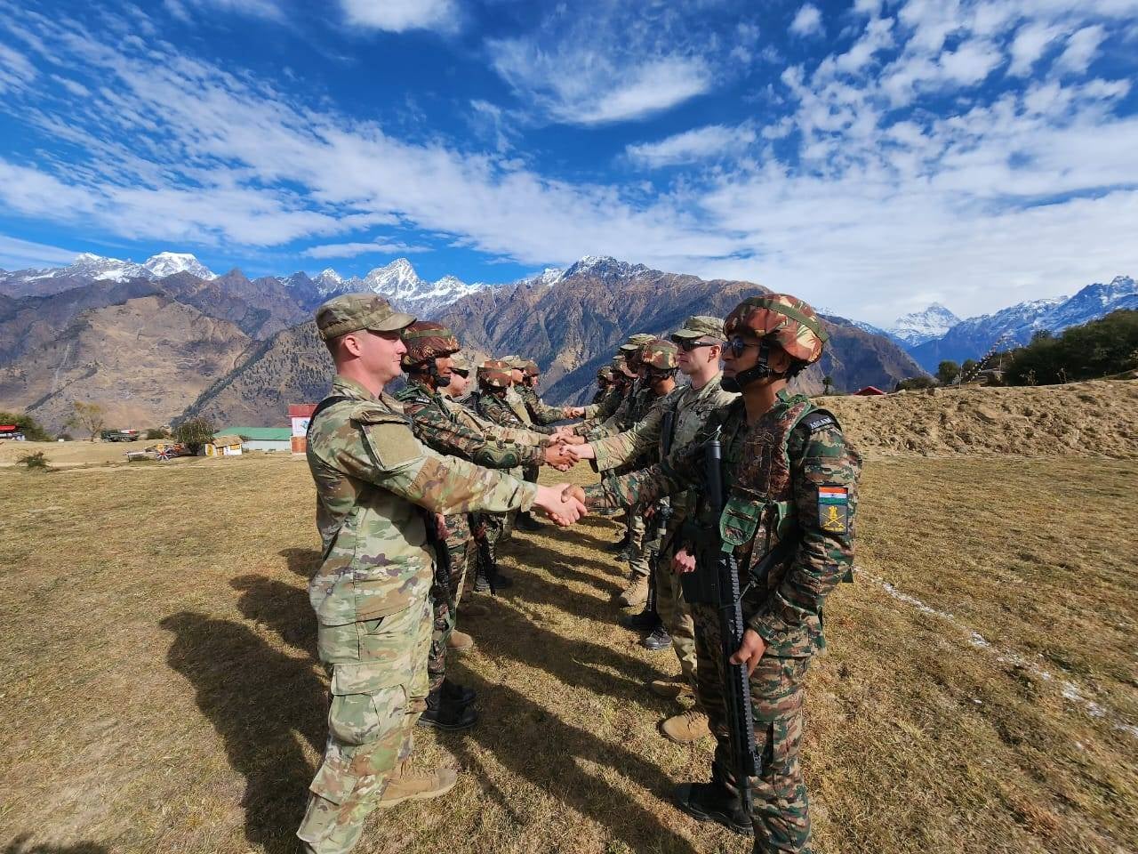 US and Indian army troops during Indo-US joint exercise or ‘Yudh Abhyas’ in the northern Indian state of Uttarakhand