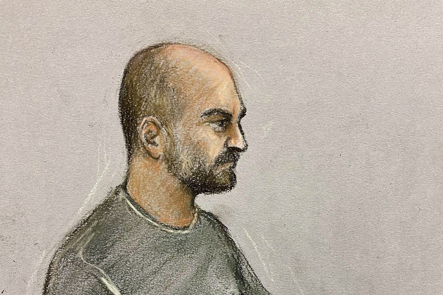 Court artist sketch of Harem Ahmed Abwbaker appearing at Westminster Magistrates’ Court, London, in connection with the deaths of at least 20 people who drowned while trying to cross the English Channel in a dinghy last year. The 32-year-old is accused of being a member of an organised crime gang behind the crossing in November 2021 (Elizabeth Cook/PA)
