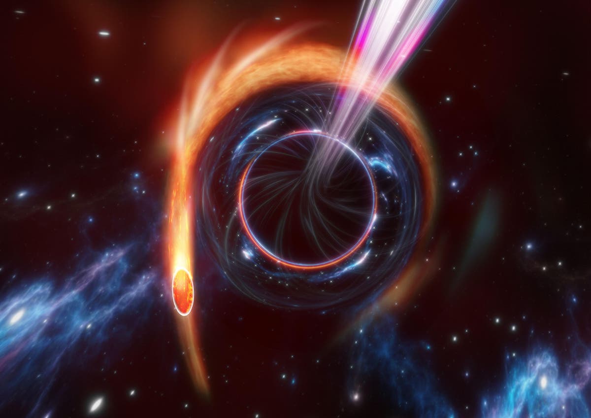 A mysterious blast of light is a black hole pointing