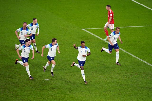 Marcus Rashford scored twice for England (Mike Egerton/PA)