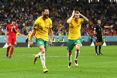 Mathew Leckie solo goal sees Australia beat dismal Denmark to reach World Cup round of 16