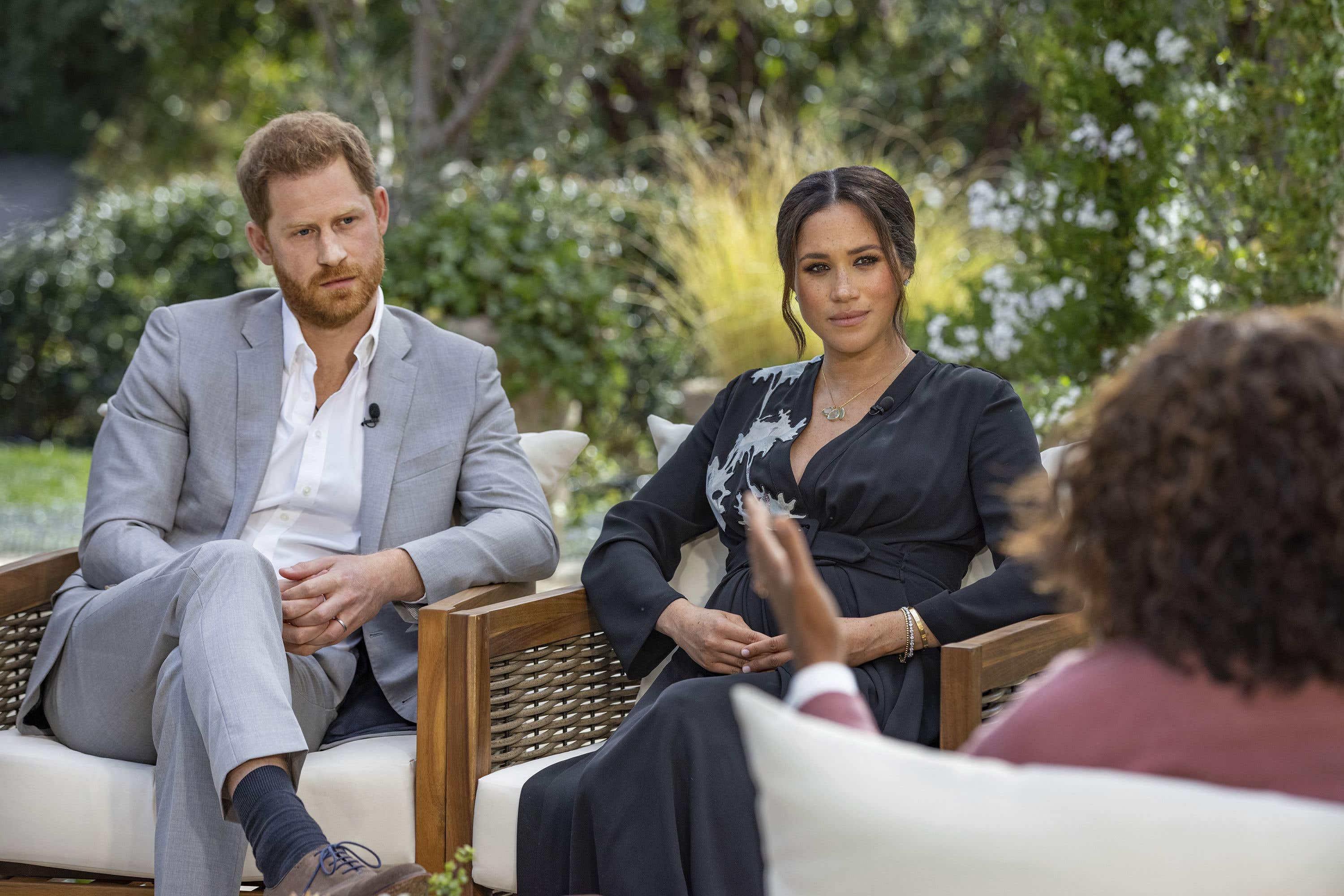 The Duke and Duchess of Sussex during their interview with Oprah Winfrey