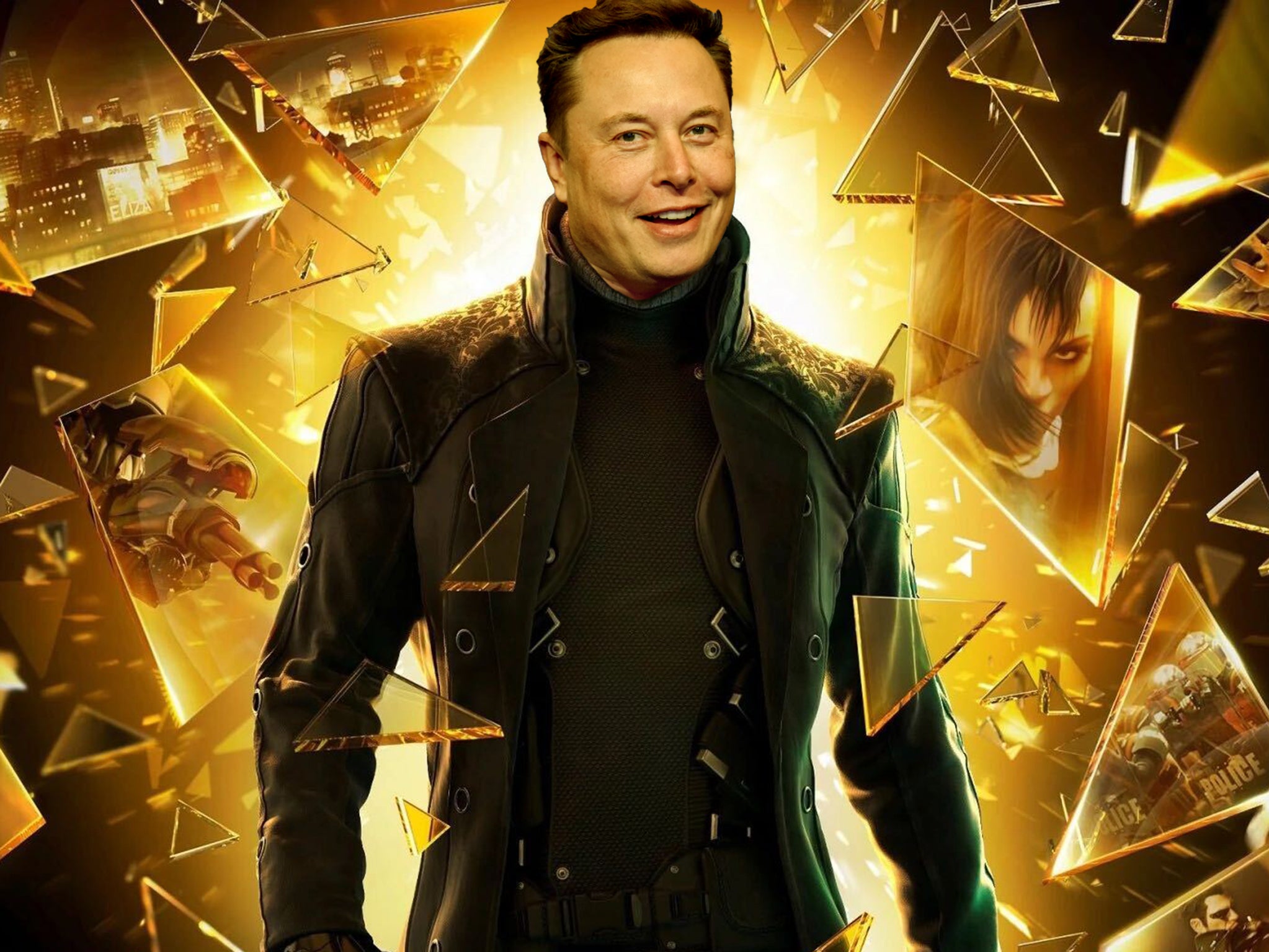<p>Like the protagonist of Deus Ex: Human Revolution, Elon Musk never asked for this</p>