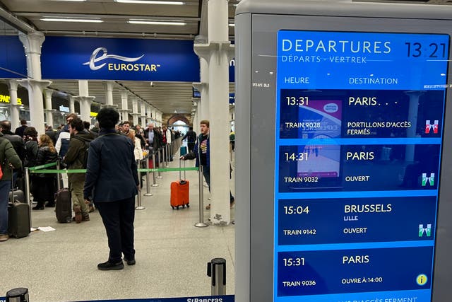 <p>Going places? Security queue at the Eurostar terminal at London St Pancras International</p>