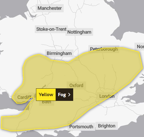 The Met Office warning in place this morning