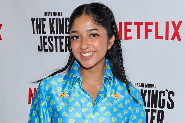 <p>Maitreyi Ramakrishnan attends the premiere party for Netflix Comedy Special "Hasan Minhaj: The King's Jester" at Rideback Ranch on October 03, 2022</p>