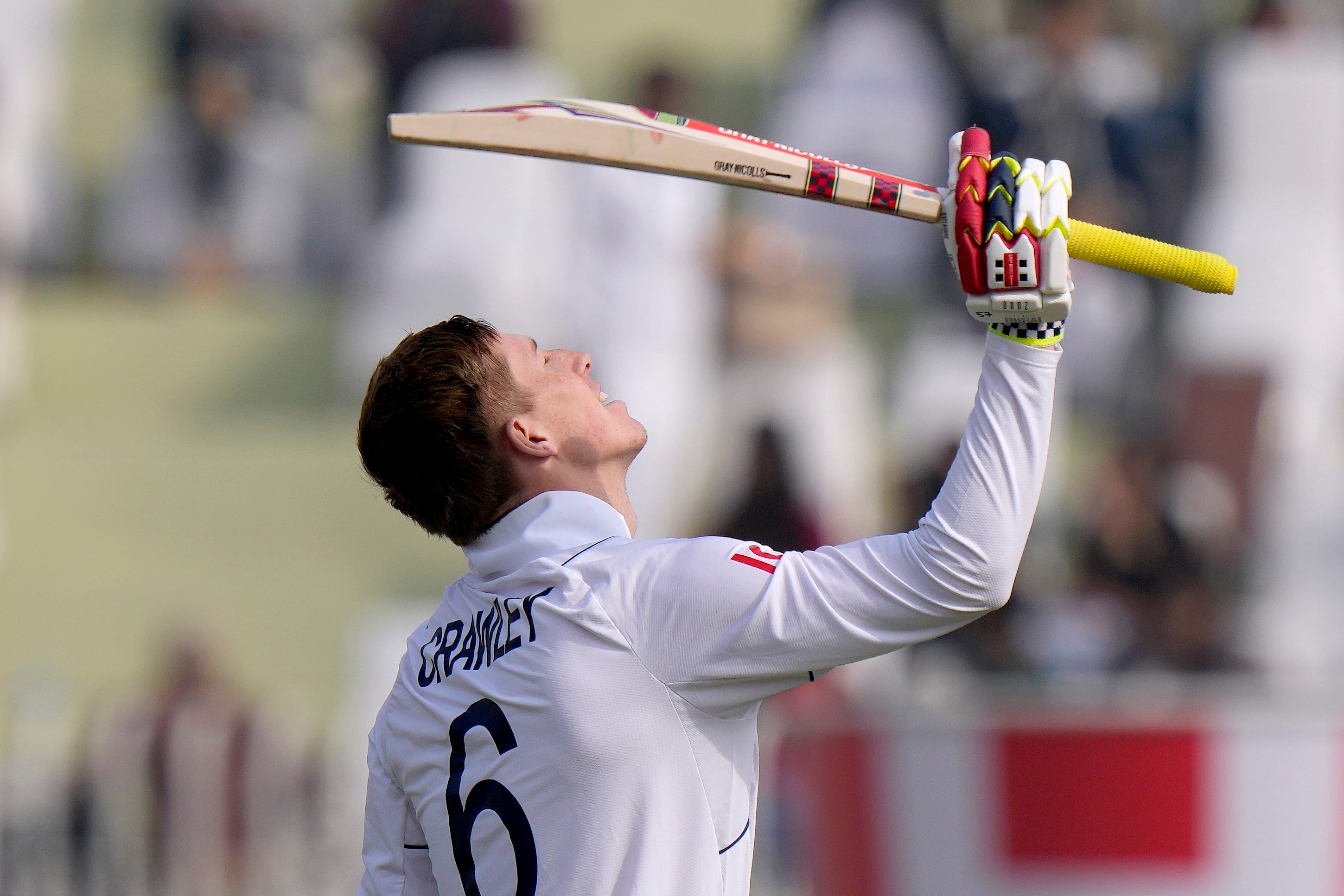 Zak Crawley kickstarted England’s record-breaking day in Rawalpindi (Anjum Naveed/AP)