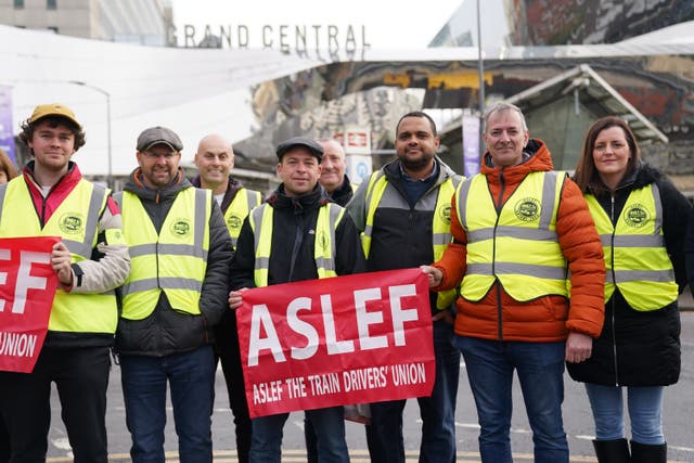 Rail workers walked out for several days in October (Jacob King/PA)
