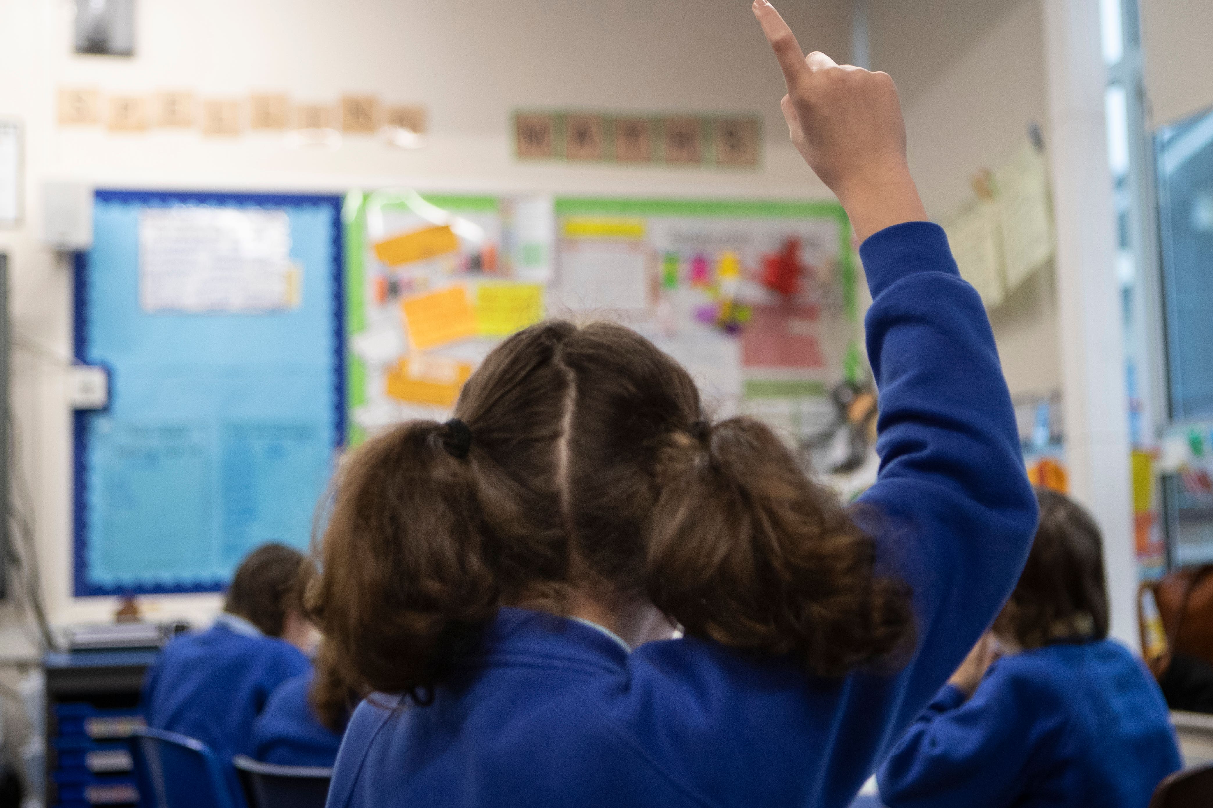 School children during a Year 5 class at a primary school in Yorkshire (Danny Lawson/PA)