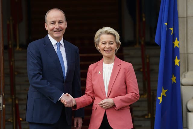 European Commission president Ursula von der Leyen was meeting Taoiseach Micheal Martin during her two-day trip to Dublin (Brian Lawless/PA)