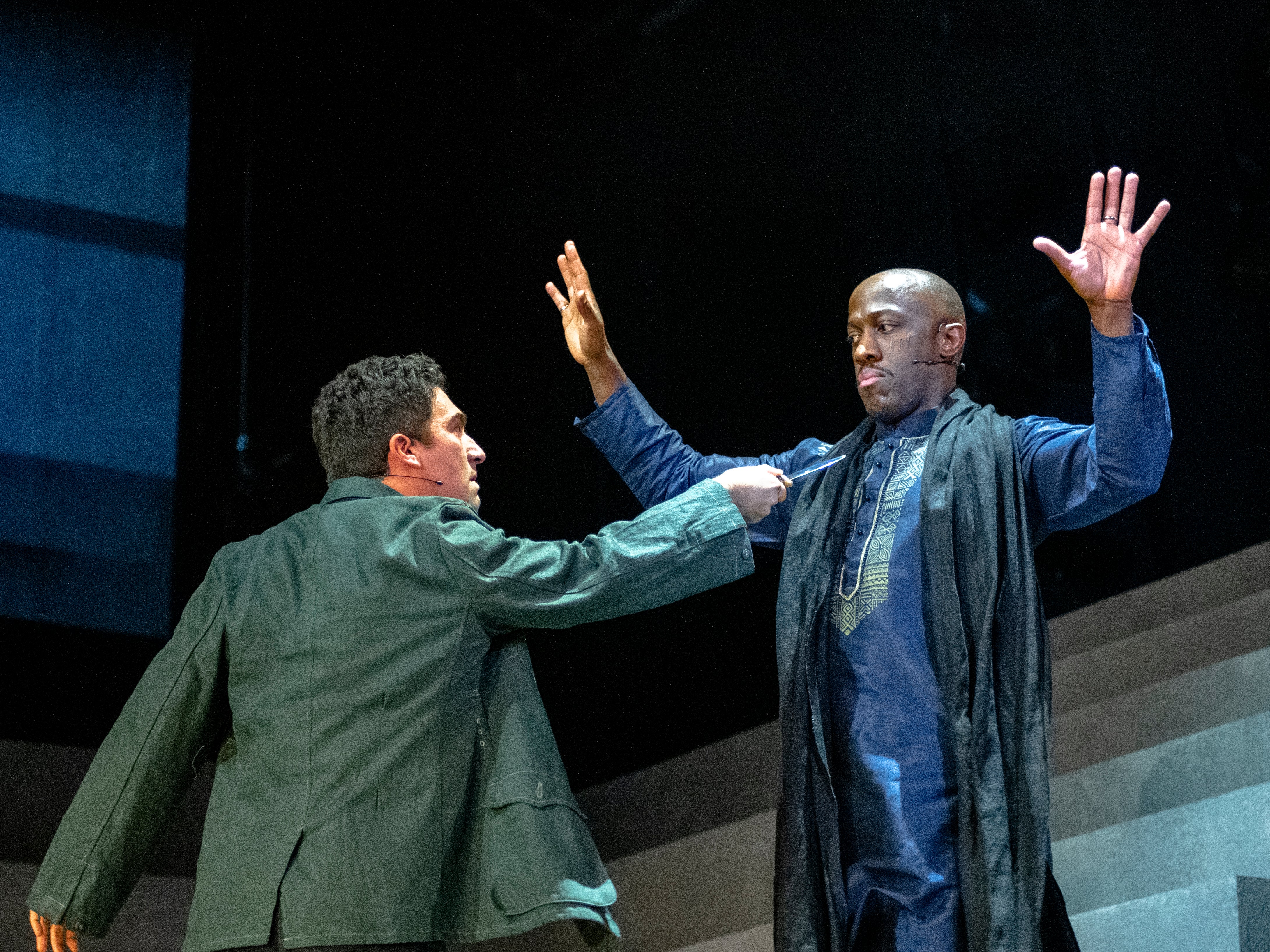 Steffan Rizzi and Giles Terera in ‘Othello’ at the National Theatre