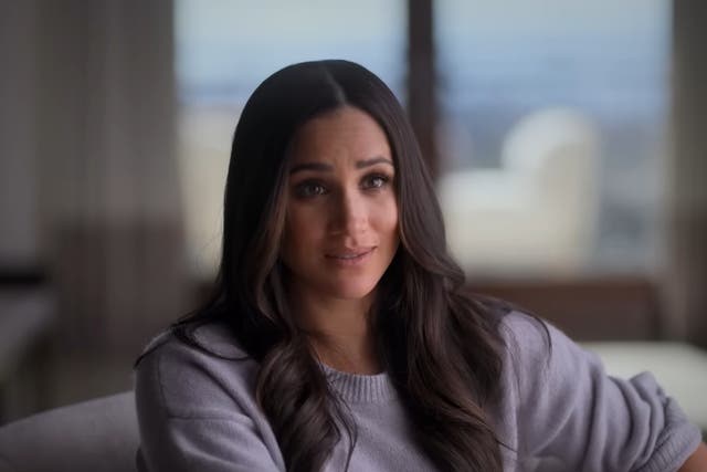 <p>Meghan Markle in the forthcoming Netflix documentary programme ‘Harry & Meghan'</p>