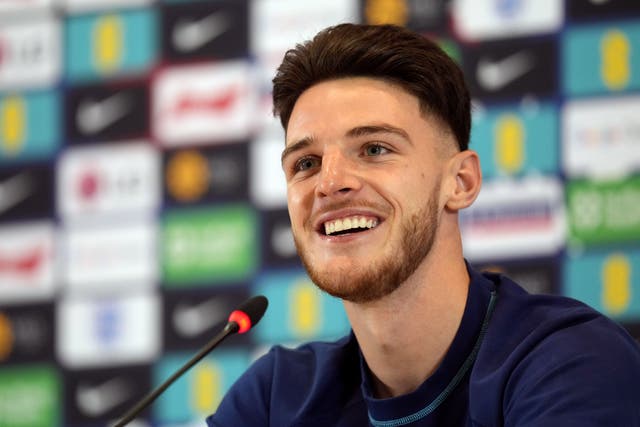 England’s Declan Rice addressed a press conference (Martin Rickett/PA)