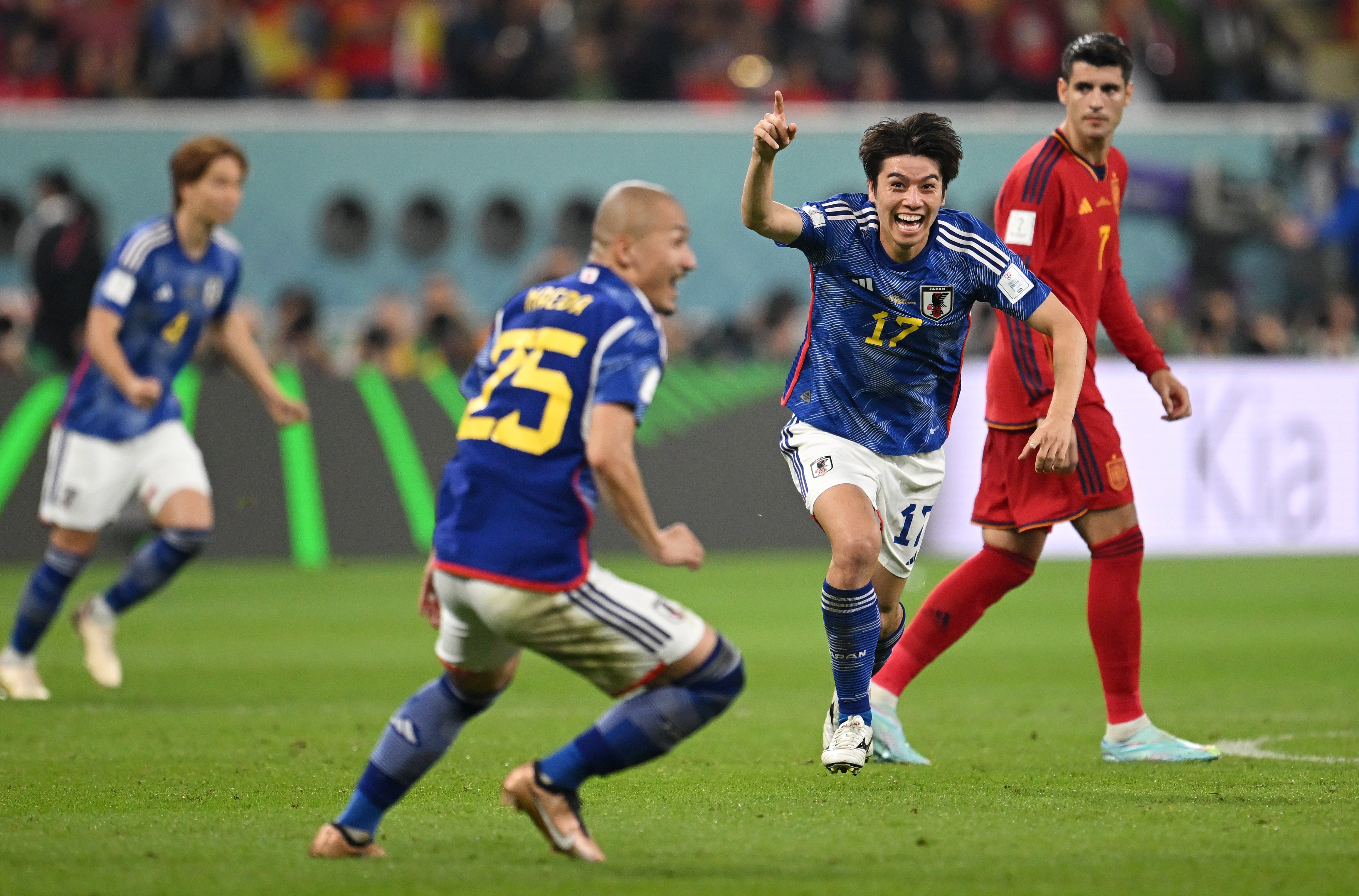 Ao Tanaka celebrates Japan’s second goal