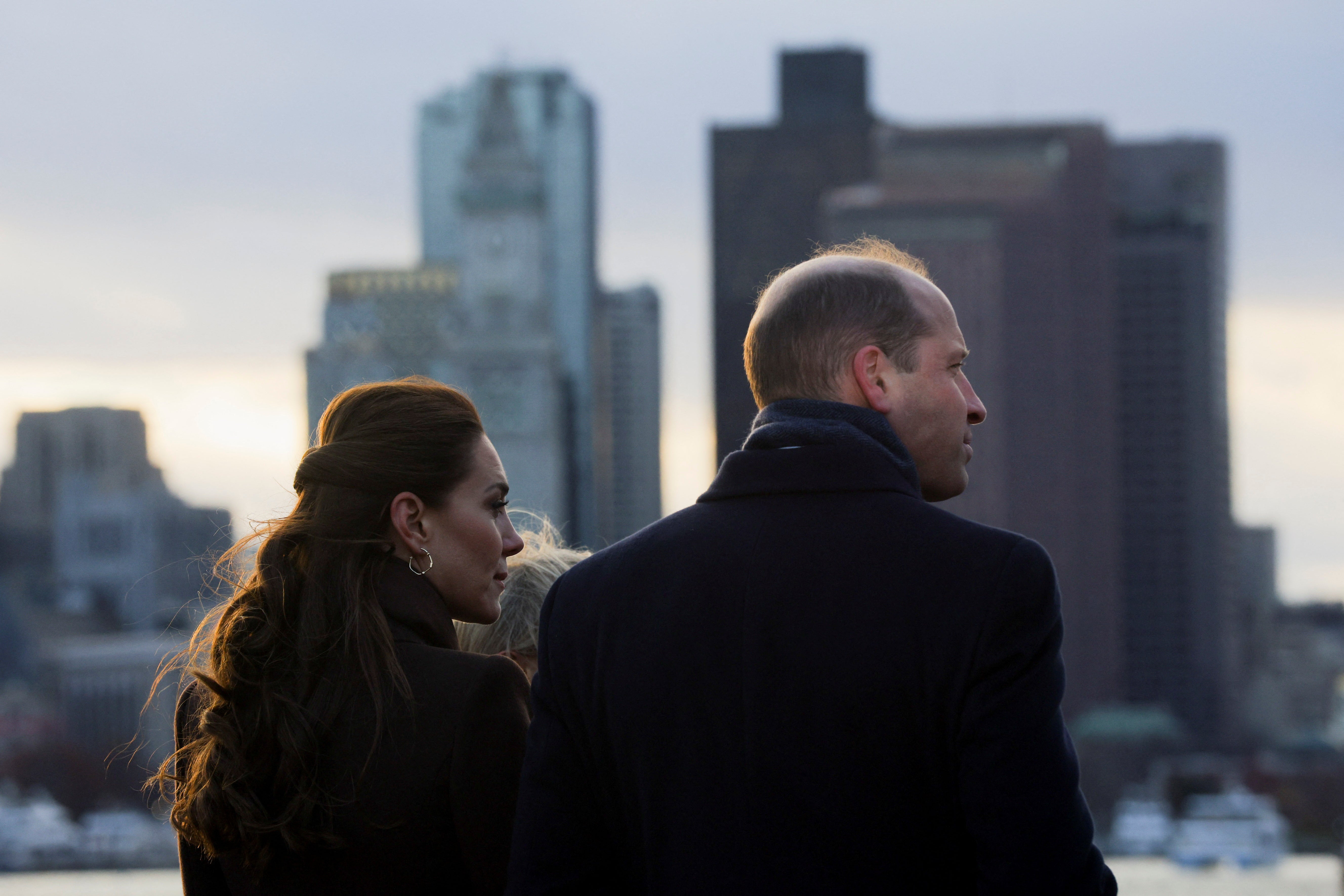 Prince William and Catherine, Princess of Wales visit the Harbour Defenses of Boston, Massachusetts, on 1 December 2022.