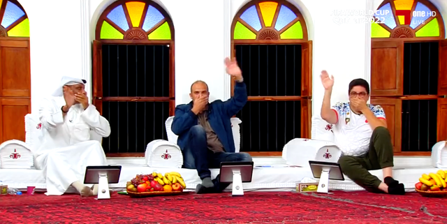 <p>Pundits on Qatari TV show ‘Al Majlis’ wave goodbye to the German football team</p>