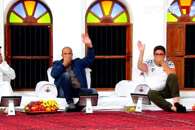 <p>Pundits on Qatari TV show ‘Al Majlis’ wave goodbye to the German football team</p>