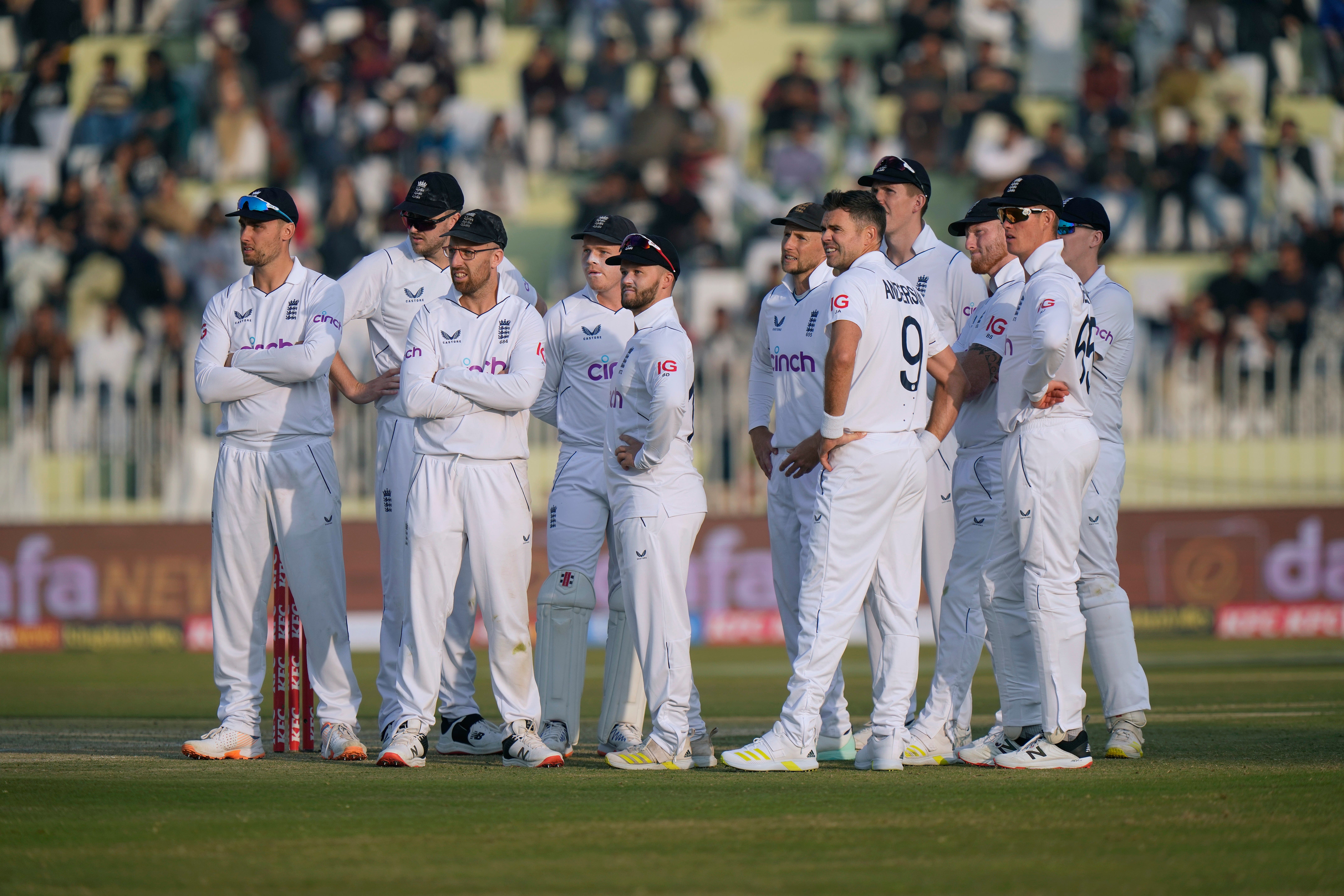 Pakistan successfully navigated their way to the end of play without a wicket falling on day two (Anjum Naveed/AP)