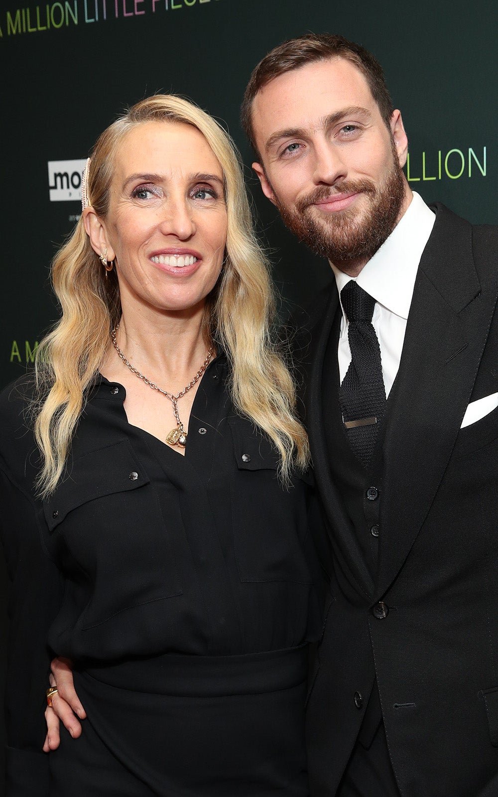 Sam Taylor-Johnson and Aaron Taylor-Johnson attend a film premiere in 2019