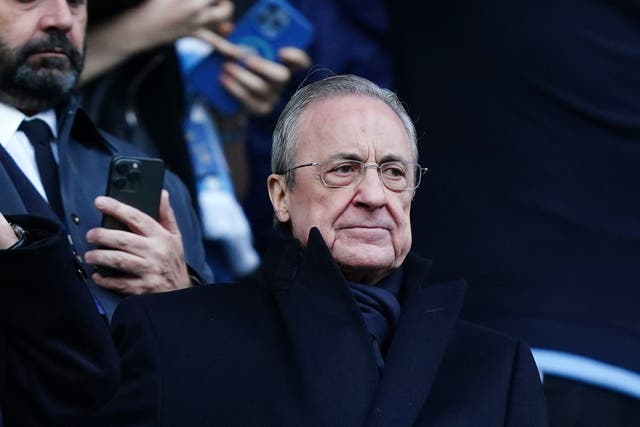 Real Madrid president Florentino Perez has been warned he would bankrupt LaLiga and his own club if he pressed on with plans for a European Super League (Mike Egerton/PA)